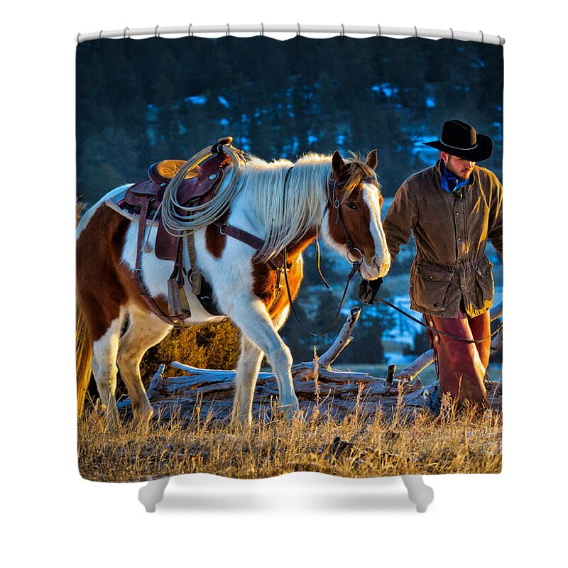 America Shower Curtain featuring the photograph Walking home by Inge Johnsson