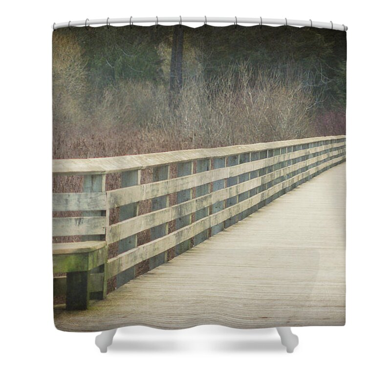 Bridge Shower Curtain featuring the photograph Walking Softly by Marilyn Wilson