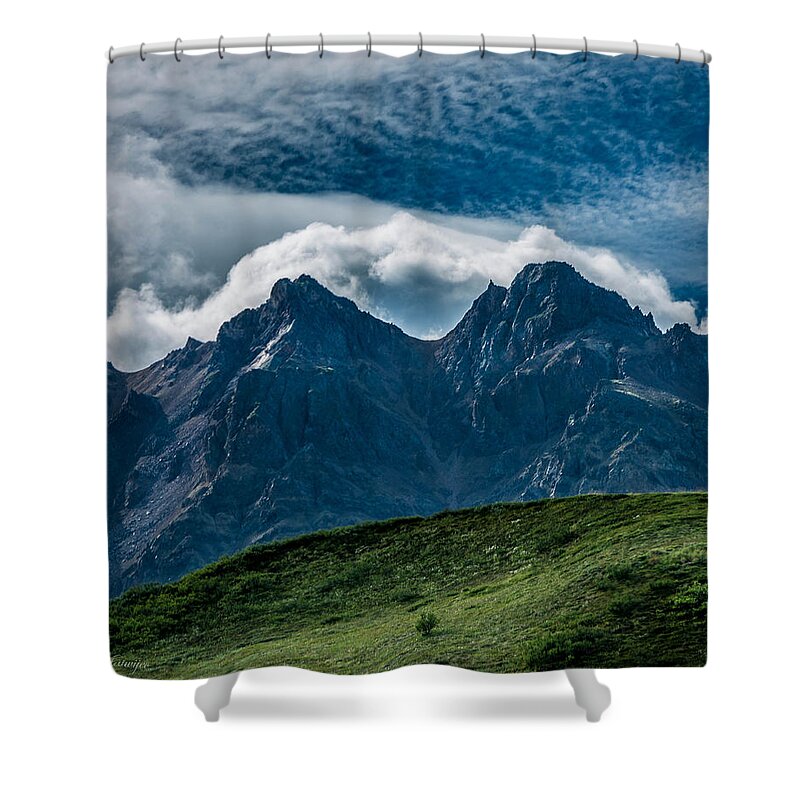 Mountain Shower Curtain featuring the photograph Wall of Rock by Andrew Matwijec