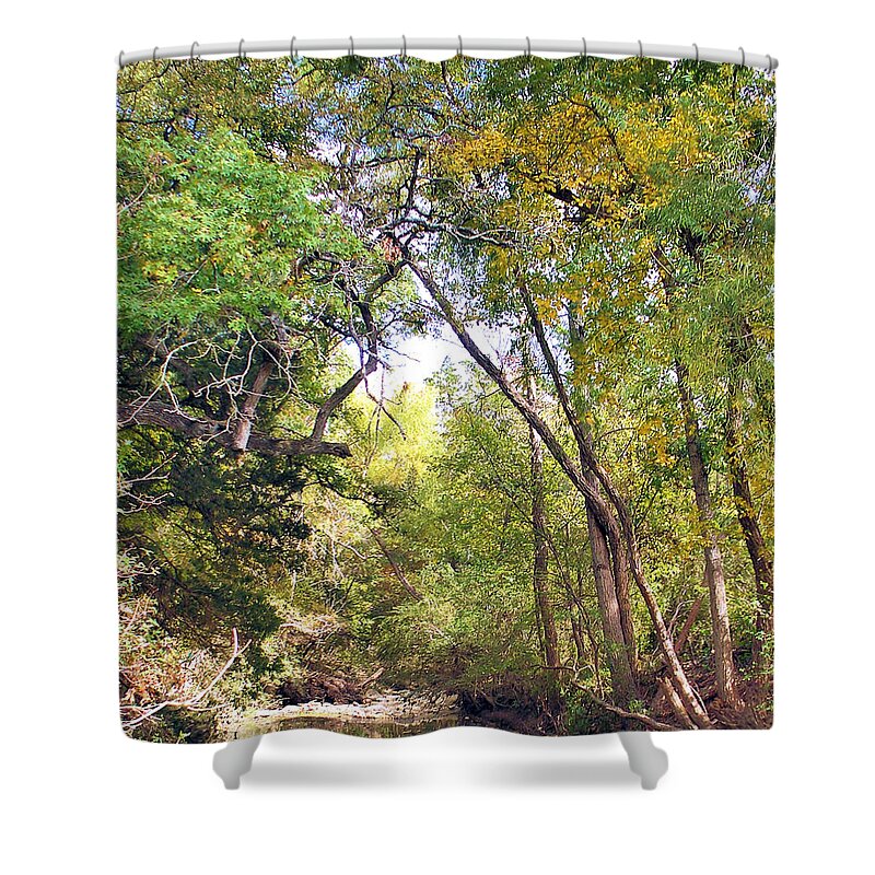 Walnut Creek Shower Curtain featuring the painting Walnut Creek by Troy Caperton