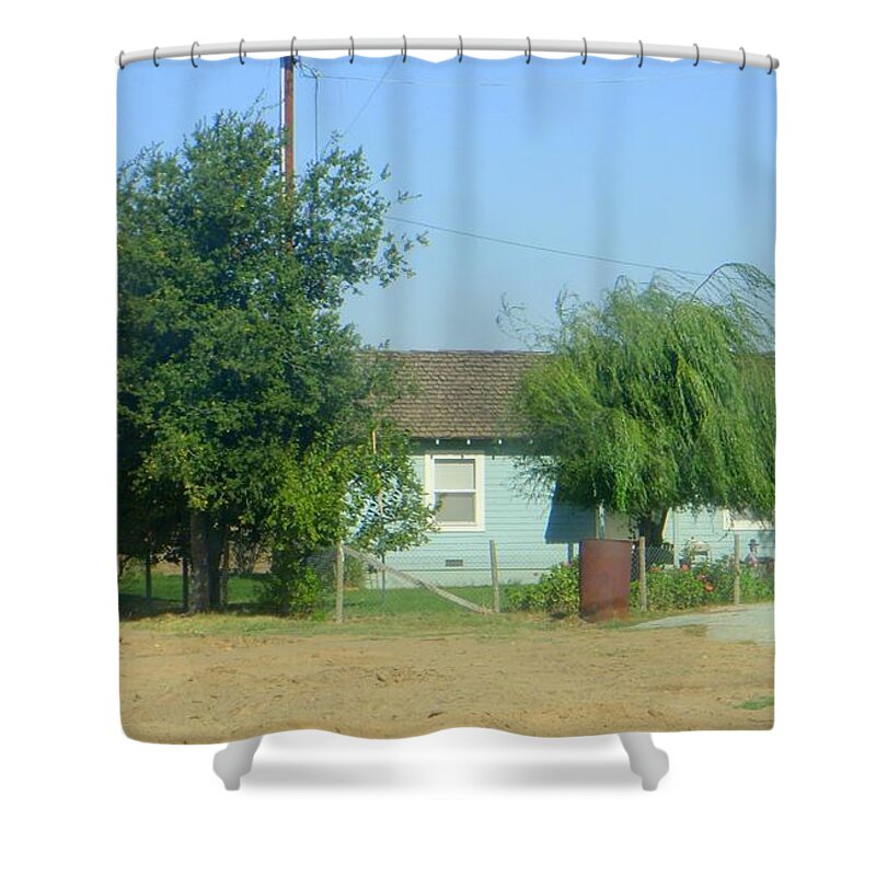 Walnut Grove Shower Curtain featuring the photograph Walnut Grove - Typical Rural Farm House by Mary Deal