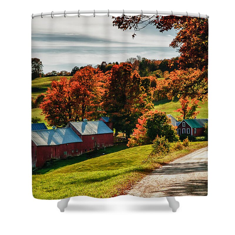  Jenne Farm Shower Curtain featuring the photograph Wandering Down The Road by Jeff Folger