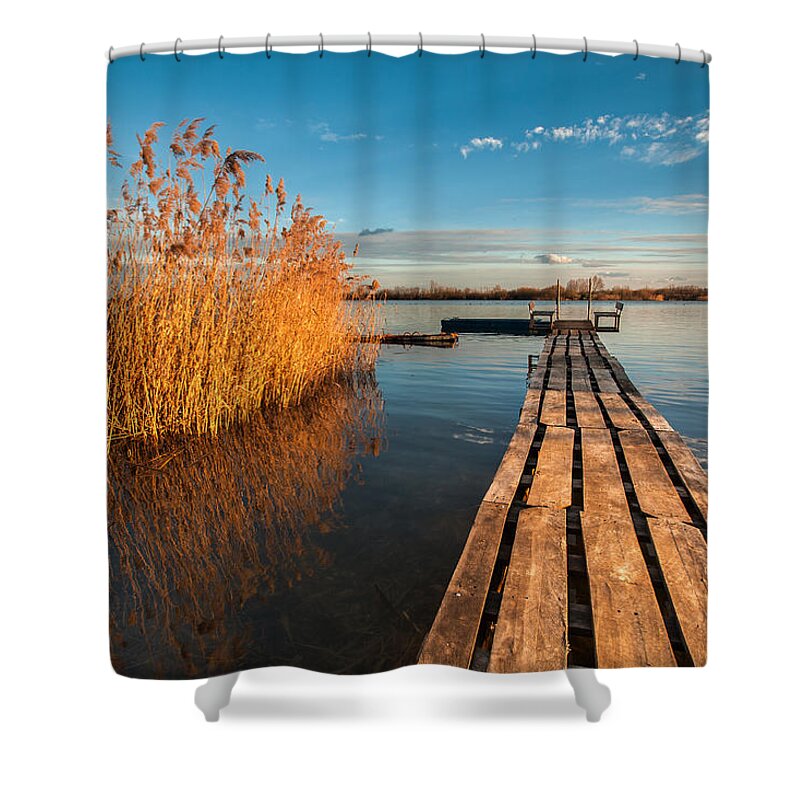 Landscapes Shower Curtain featuring the photograph Warm winter afternoon by Davorin Mance