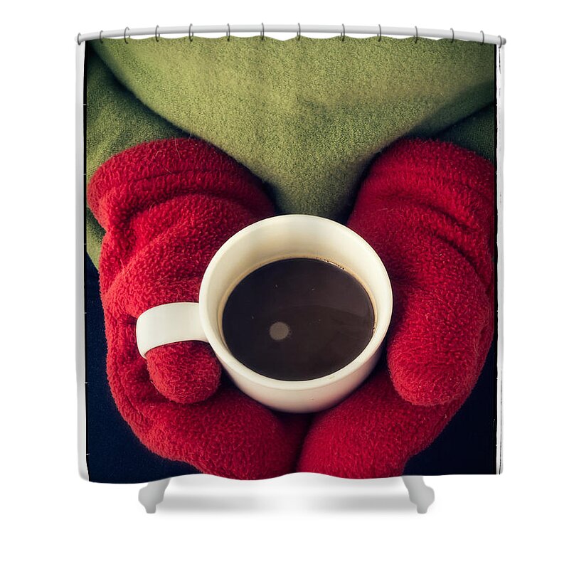 Warm Shower Curtain featuring the photograph Warming Up with Hot Cocoa by Edward Fielding