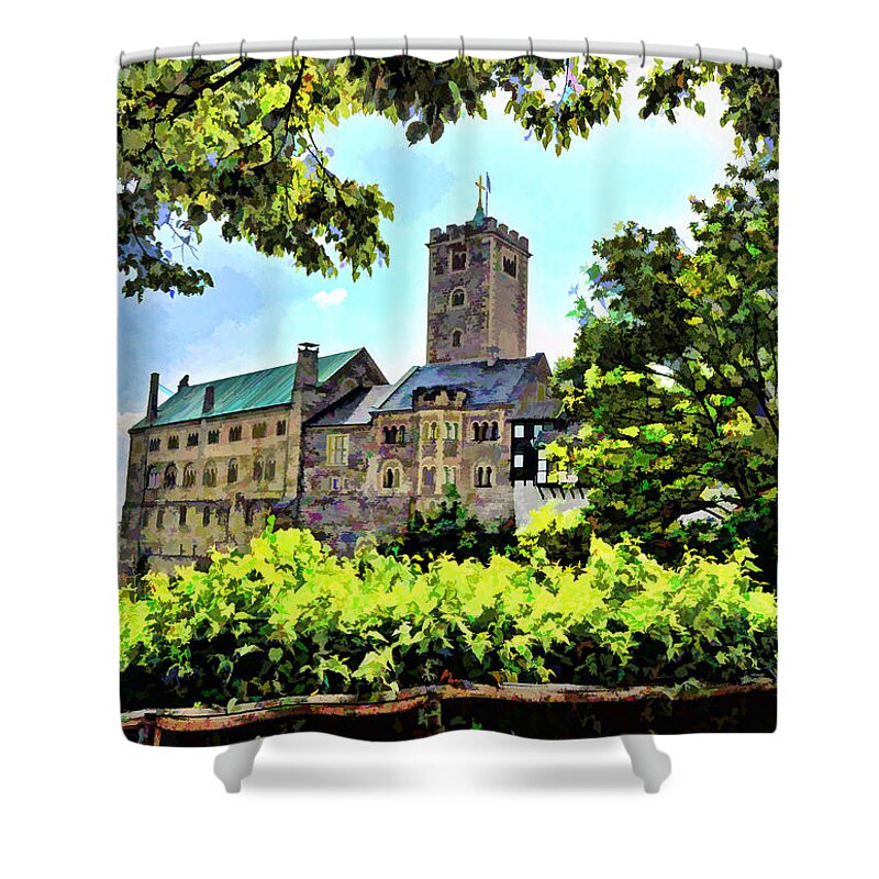 Wartburg Castle Shower Curtain featuring the photograph Wartburg Castle - Eisenach Germany - 1 by Mark Madere