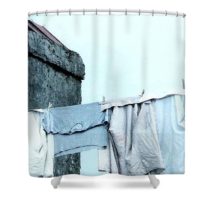 Clothing Shower Curtain featuring the photograph Wash Day Blues In New Orleans Louisiana by Michael Hoard