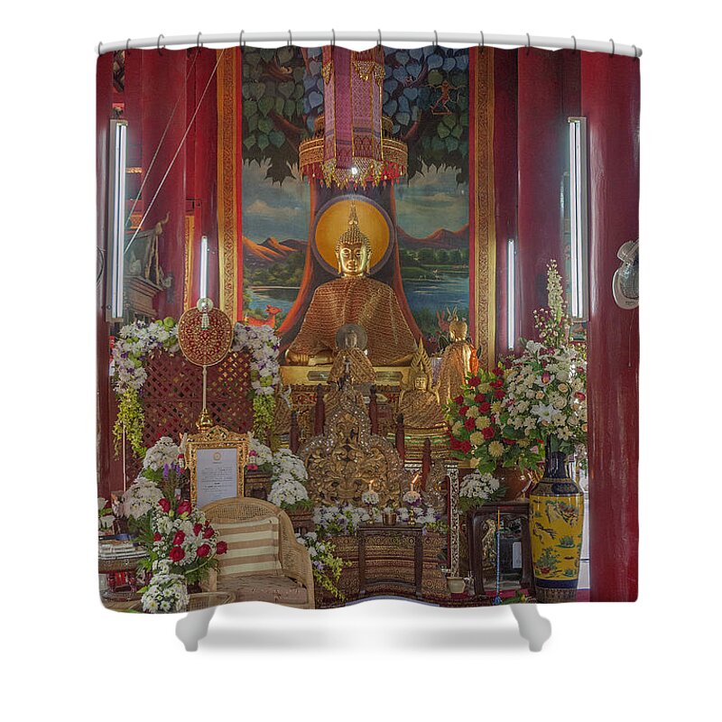 Scenic Shower Curtain featuring the photograph Wat Chedi Liem Phra Wihan Buddha Image DTHCM0827 by Gerry Gantt