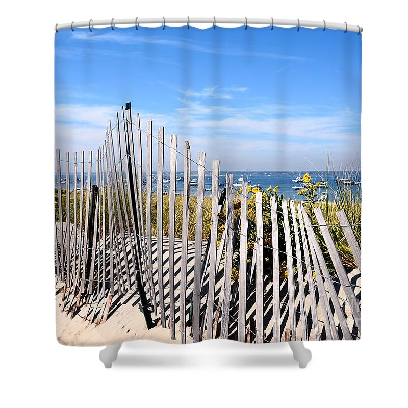 Watch Hill Shower Curtain featuring the photograph Watch Hill Dunes by Lisa Kilby