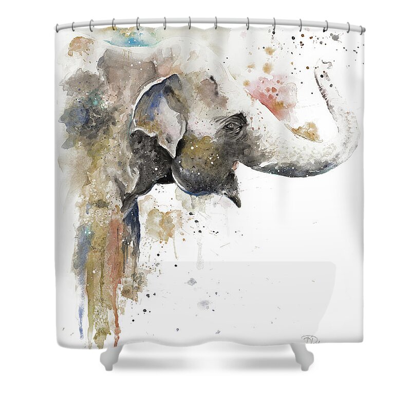 Water Shower Curtain featuring the painting Water Elephant by Patricia Pinto