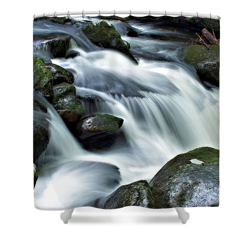 Great Smoky Mountains Shower Curtain featuring the photograph Water FlowsThrough the Mountains by Carol Montoya