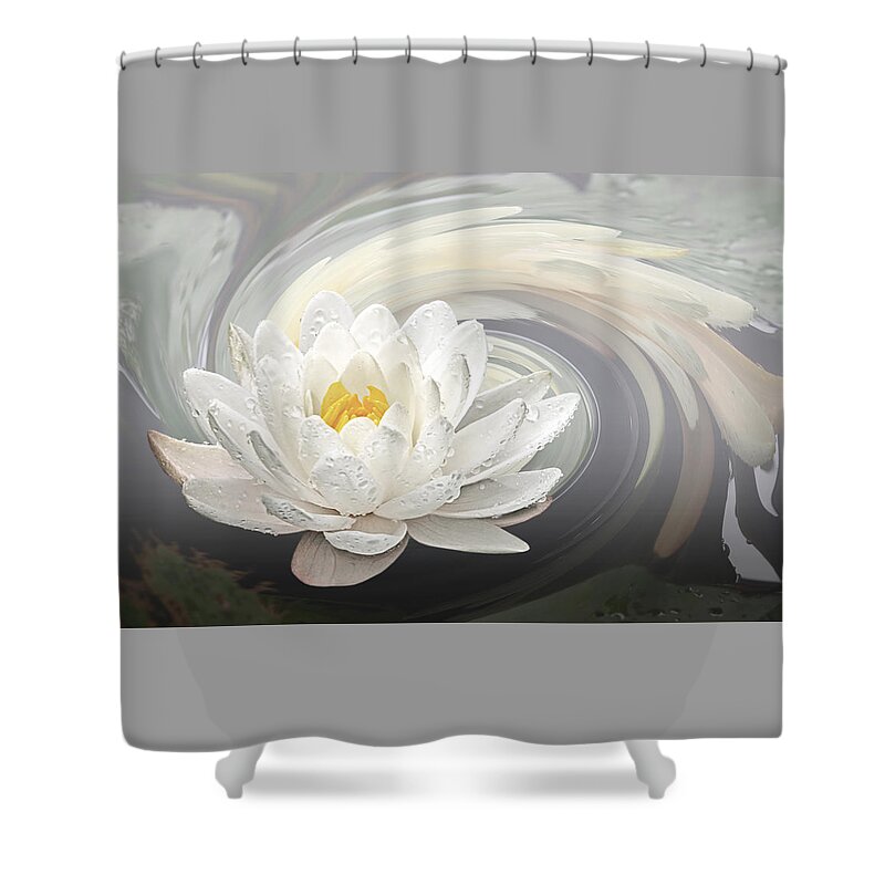 Water Lily Shower Curtain featuring the photograph Water Lily Whirlpool by Gill Billington