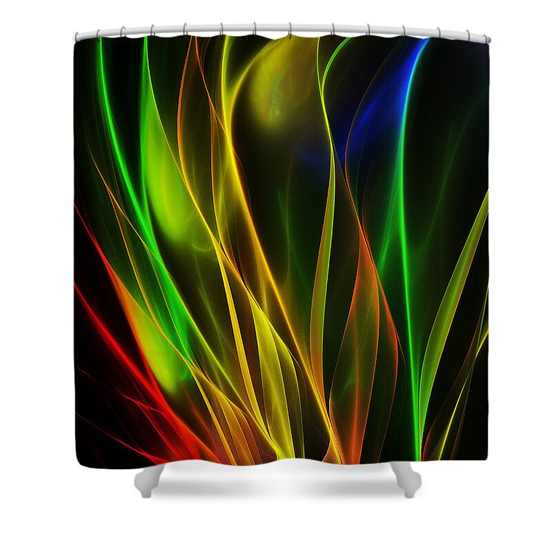 Abstract Shower Curtain featuring the digital art Water Plants by Klara Acel