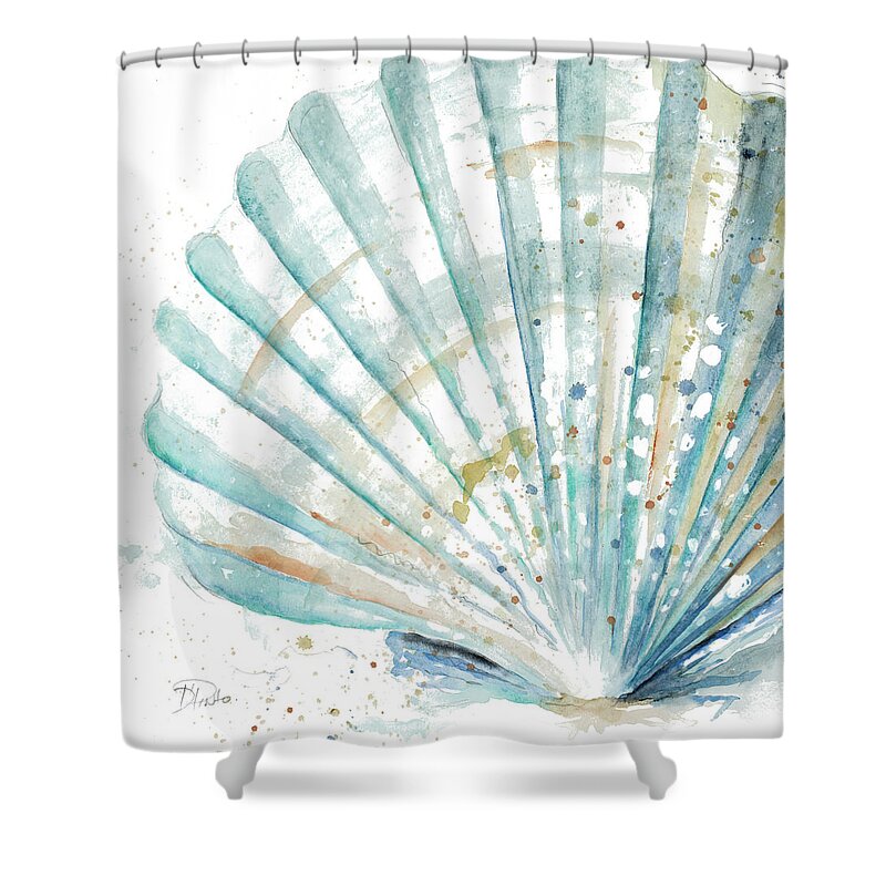 Water Shower Curtain featuring the painting Water Shell by Patricia Pinto