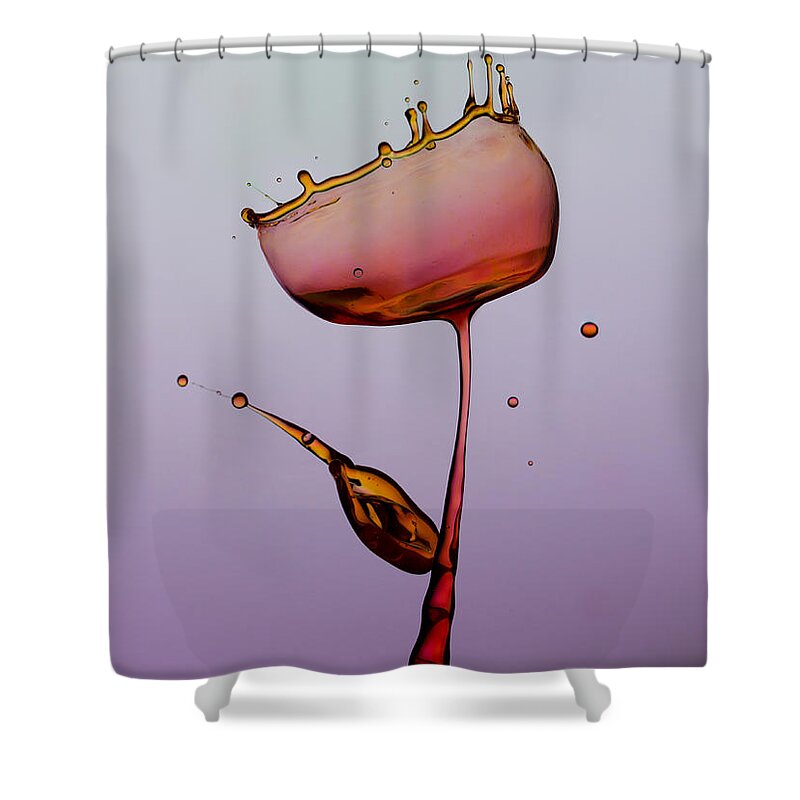 Liquid Shower Curtain featuring the photograph Water tulip by Jaroslaw Blaminsky