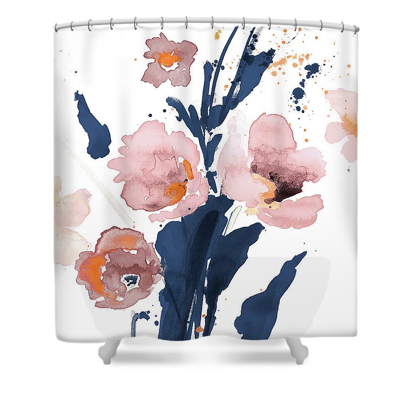 Watercolor Shower Curtain featuring the painting Watercolor Pink Poppies I by Lanie Loreth