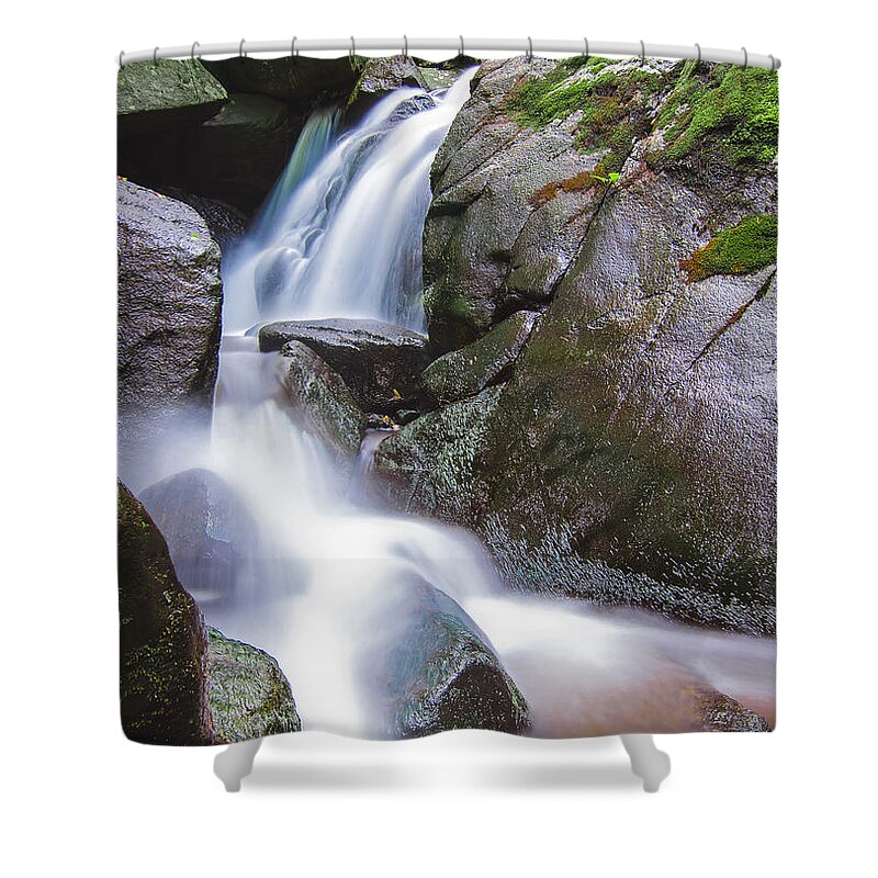 Landscape Shower Curtain featuring the photograph Waterfall by Eduard Moldoveanu