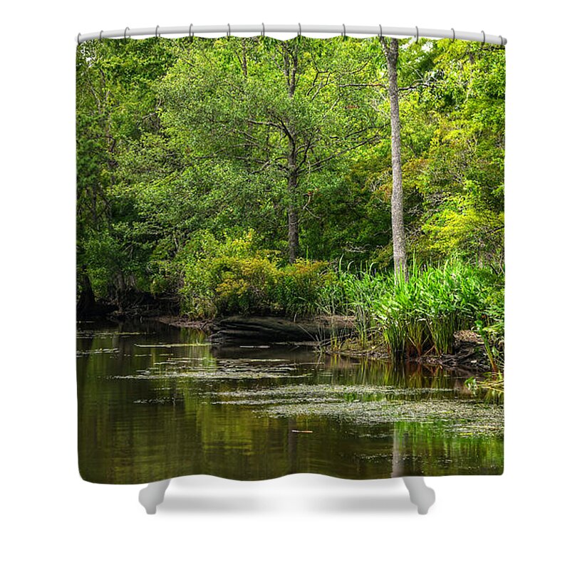 Scenic Shower Curtain featuring the photograph Waterway To Sandy Island by Kathy Baccari