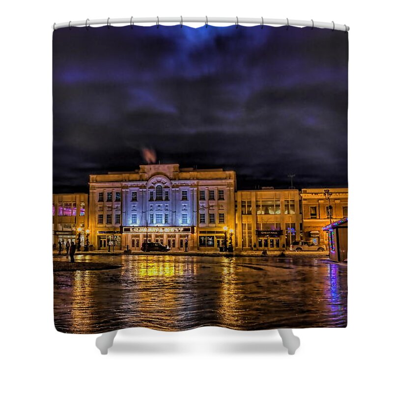 Wausau Shower Curtain featuring the photograph Wausau Ice Rink After Dark by Dale Kauzlaric