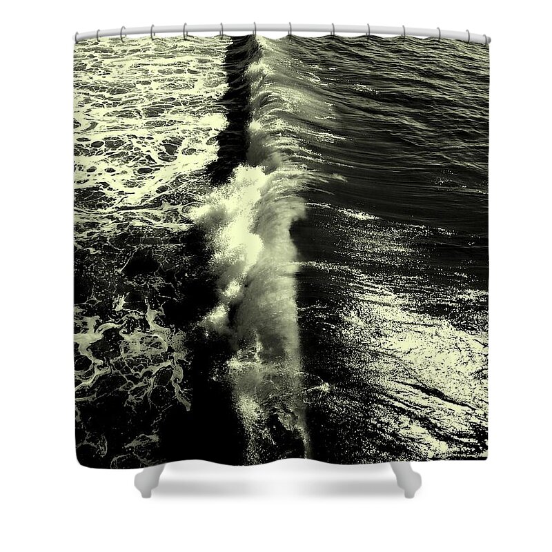 Nature Shower Curtain featuring the photograph Wave Line Beige by Fei A