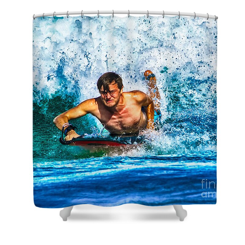 Ocean. Matt Shower Curtain featuring the photograph Wave Rider by Eye Olating Images