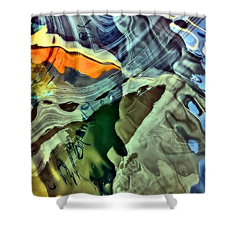 Abstract Shower Curtain featuring the photograph Wave Writer - Limited Edition by Lauren Leigh Hunter Fine Art Photography