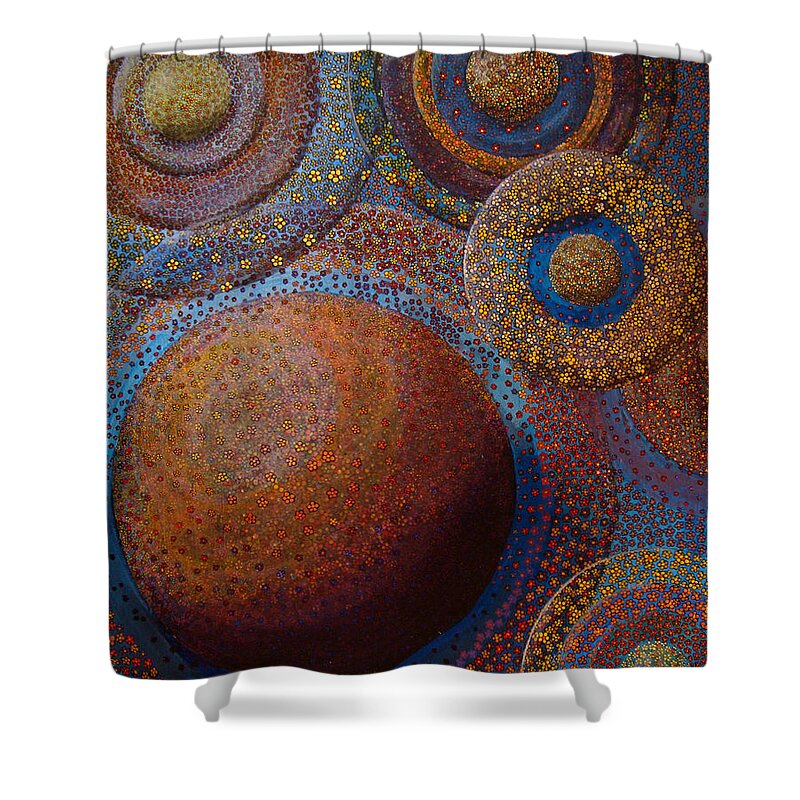 Flowers Shower Curtain featuring the painting Waves by Mindy Huntress