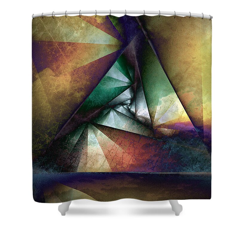 Abstract Shower Curtain featuring the digital art Way Towards the Unknown by Klara Acel