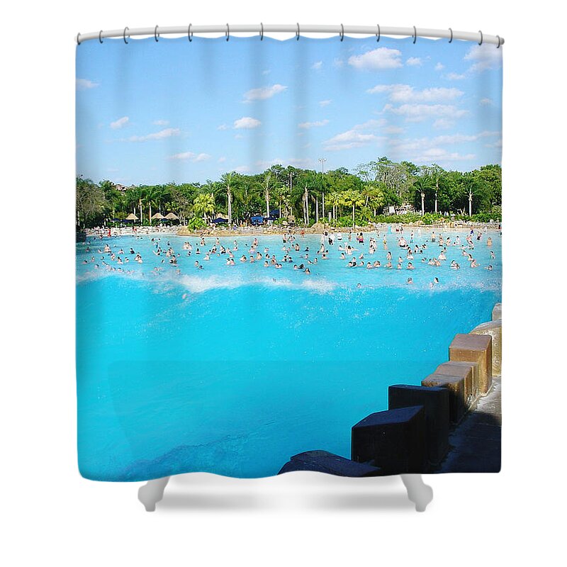 Typhoon Lagoon Shower Curtain featuring the photograph We Want A Typhoon by David Nicholls