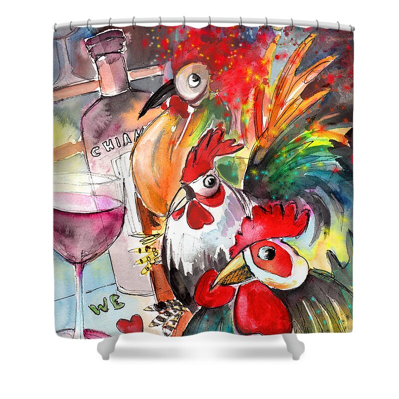 Italy Shower Curtain featuring the painting Welcome to Italy 08 by Miki De Goodaboom