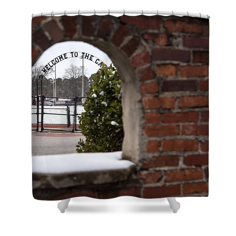 Old Shower Curtain featuring the photograph Welcome to The Cage by Charles Hite