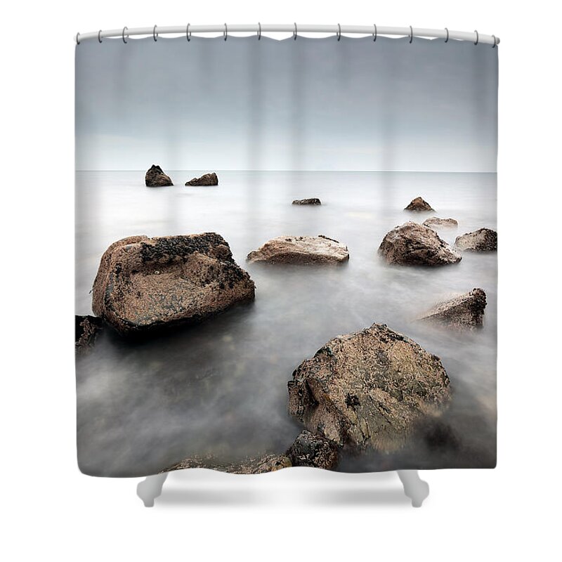 Photography Shower Curtain featuring the photograph West coast rocks by Grant Glendinning