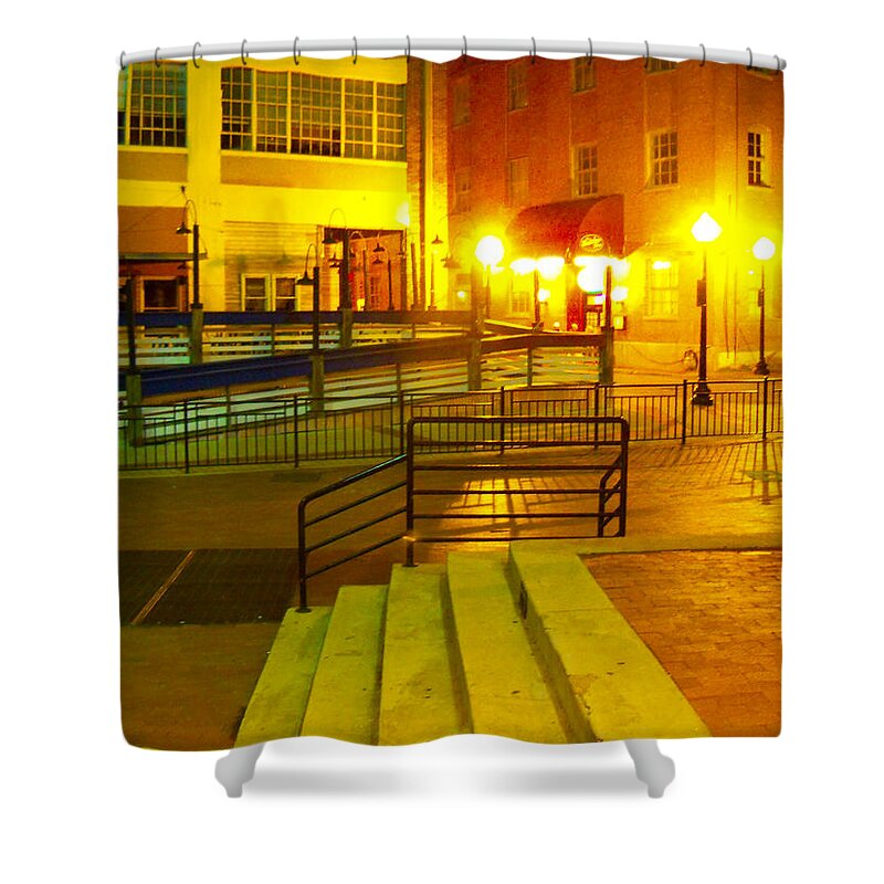Steps Shower Curtain featuring the photograph West End Night Lighted Steps by Pamela Smale Williams