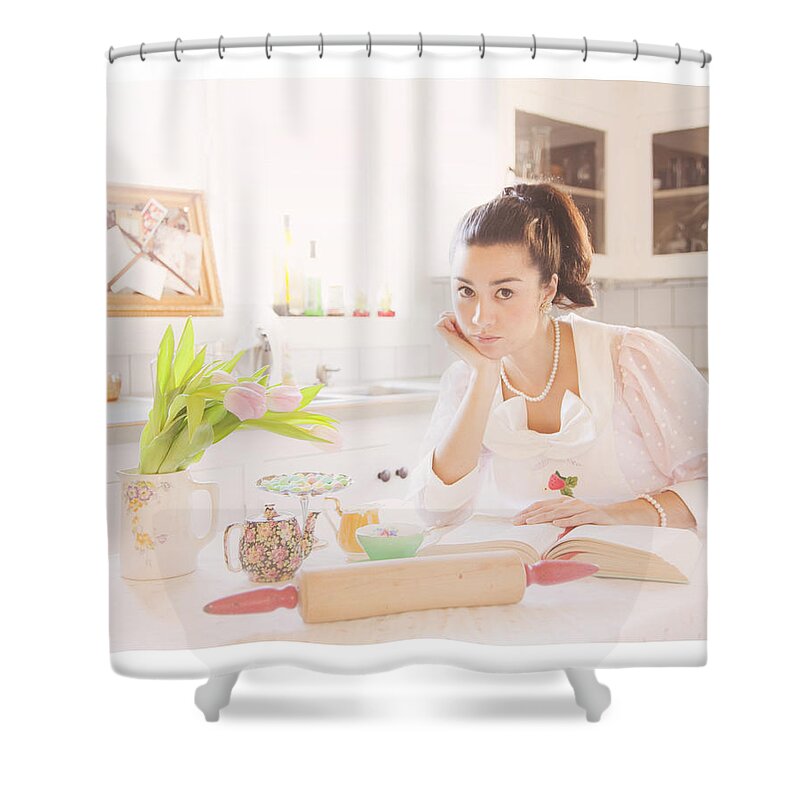 Fifties Kitchen Shower Curtain featuring the photograph Her Perfect Little Life by Theresa Tahara
