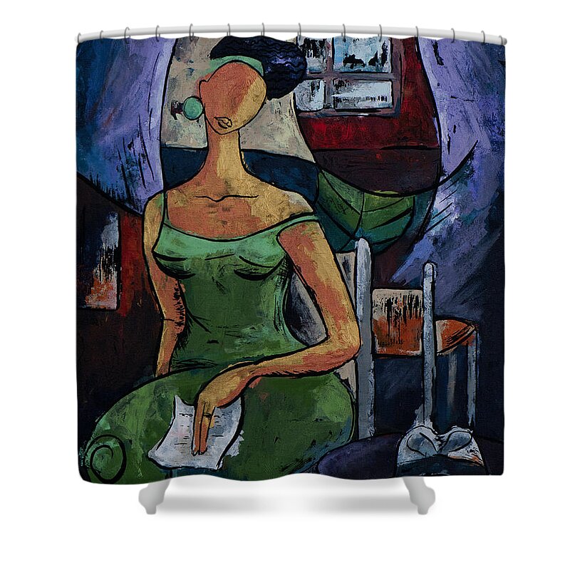 Love Shower Curtain featuring the painting What's Left Behind...- From The Eternal WHYs series by Elisabeta Hermann