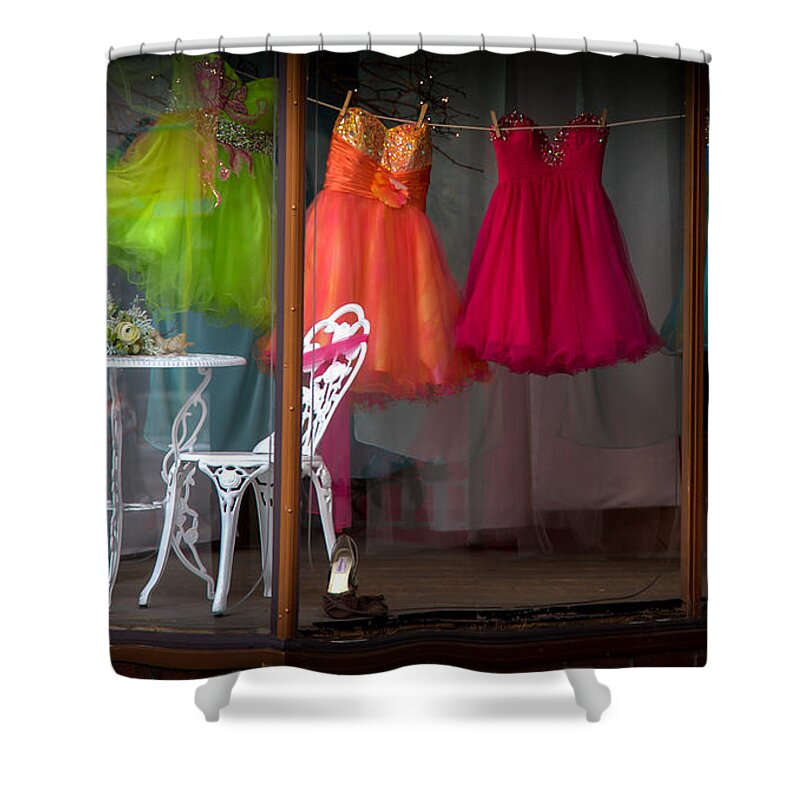 Dresses Shower Curtain featuring the photograph When A Woman Dreams by Karen Wiles