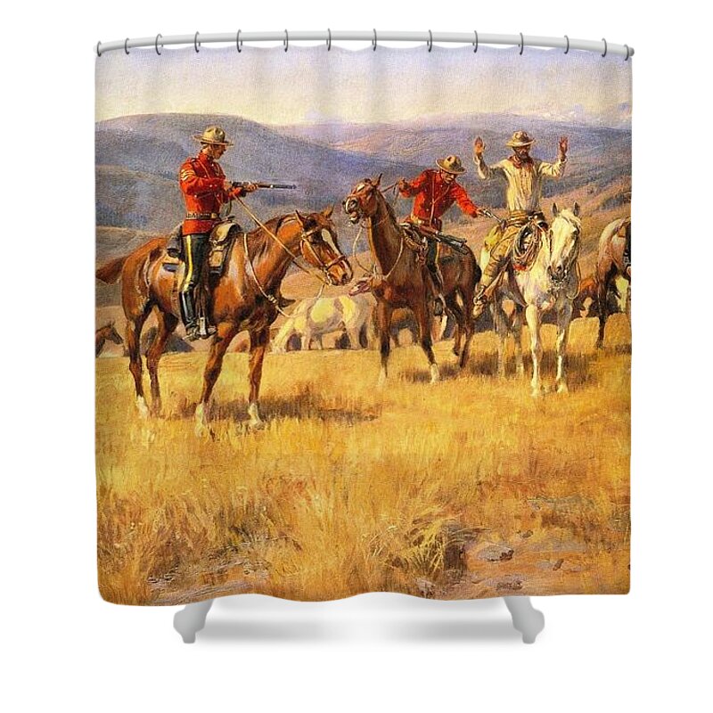 When Law Dulls The Edge Of Chance Shower Curtain featuring the digital art When Law Dulls the Edge of Chance by Charles Russell