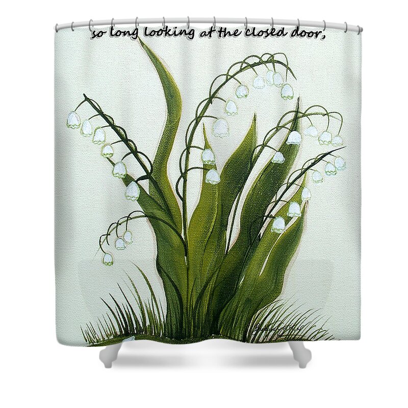When One Door Closes Shower Curtain featuring the painting When One Door Closes by Barbara A Griffin