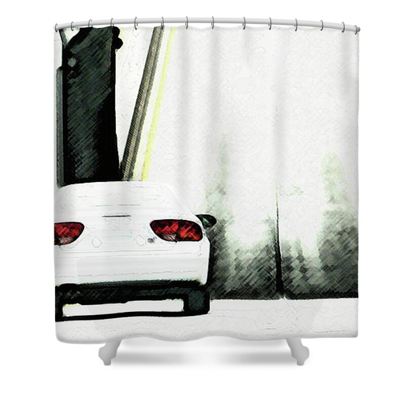 Transportation Shower Curtain featuring the photograph When Shades of Ruby Fade by Linda Shafer