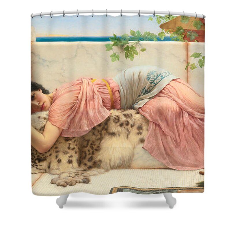 John William Godward Shower Curtain featuring the painting When the Heart is Young by John William Godward