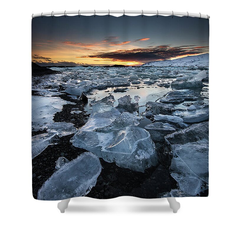 Scenics Shower Curtain featuring the photograph When The Sun Says ... Goodbye by Cresende