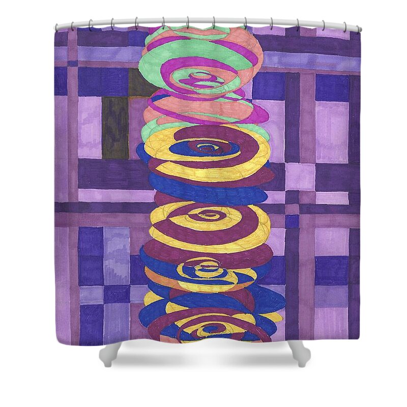 Energy Shower Curtain featuring the drawing Where energy and matter meet 1 by Steve Sommers