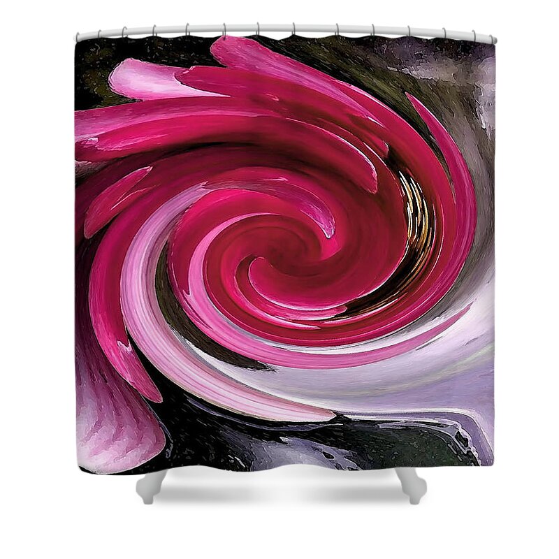 Red Shower Curtain featuring the photograph Whirlaway - Magenta by Carolyn Jacob