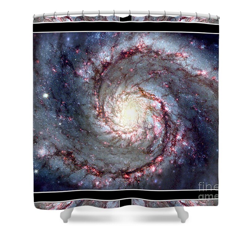 Whirlpool Galaxy Shower Curtain featuring the photograph Whirlpool Galaxy Self Framed by Rose Santuci-Sofranko
