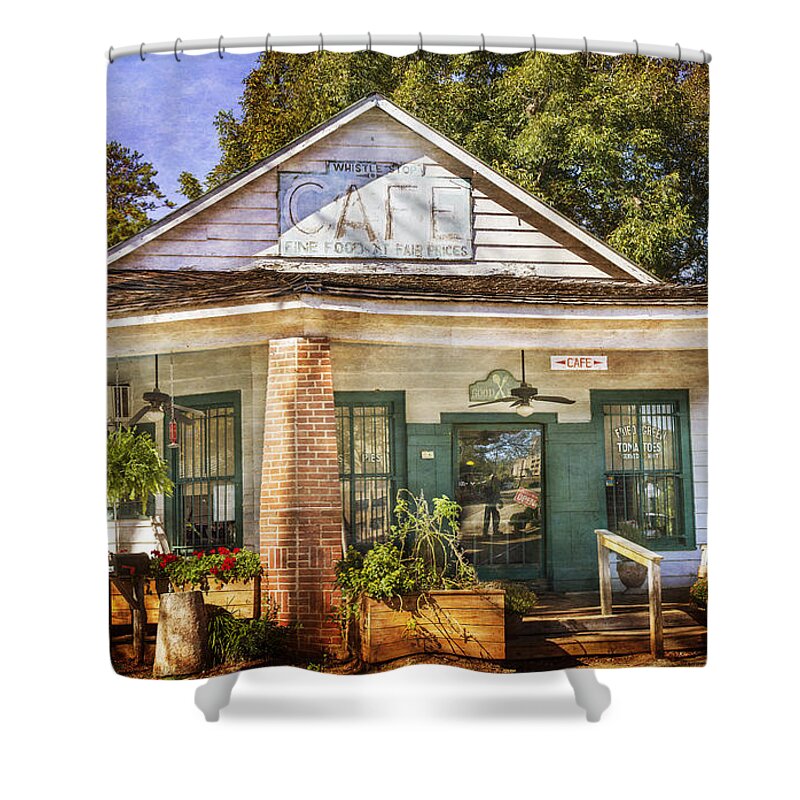 Whistle Stop Cafe Shower Curtain featuring the photograph Whistle Stop Cafe by Mark Andrew Thomas