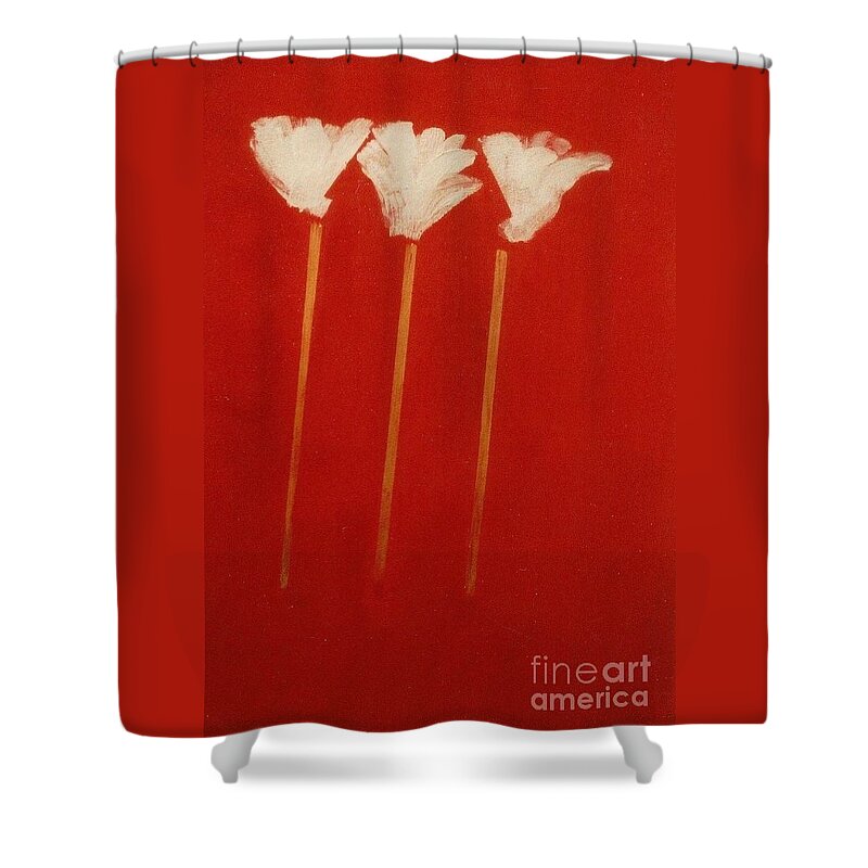 Flowers Shower Curtain featuring the painting White Lillies by Fereshteh Stoecklein