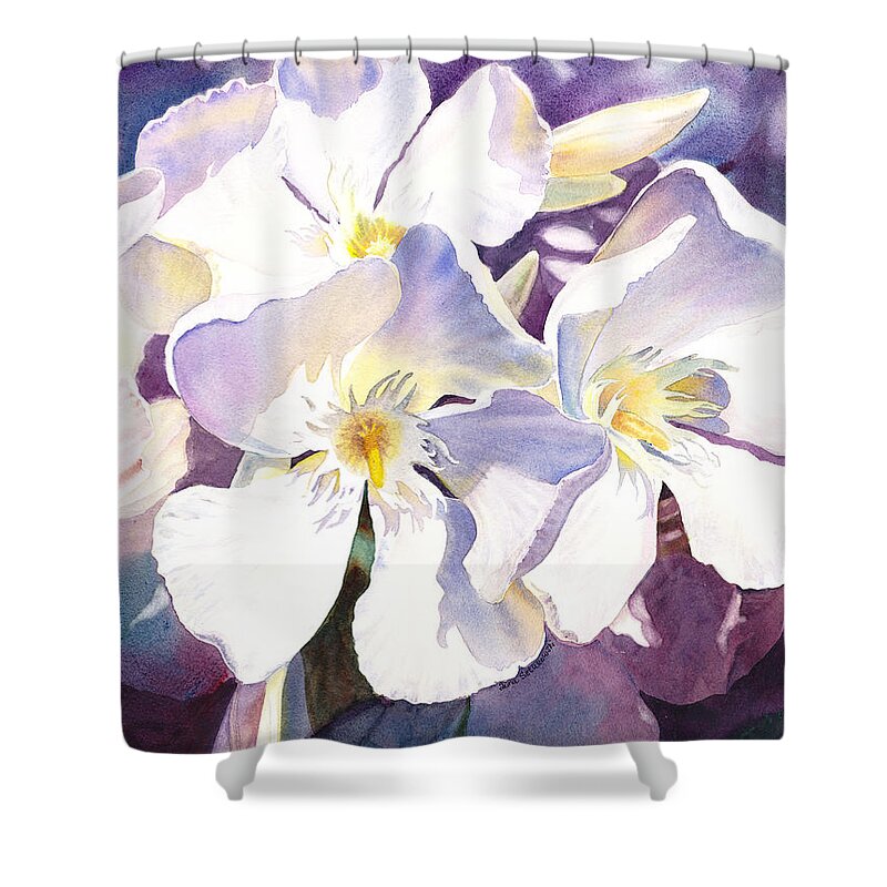 Oleander Shower Curtain featuring the painting White Oleander by Irina Sztukowski