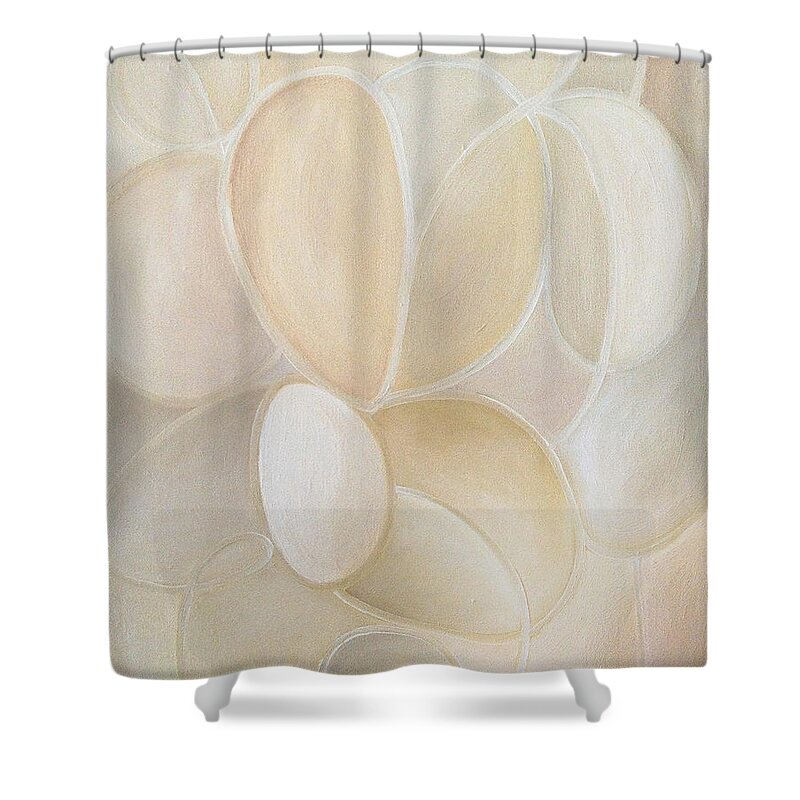 Judith Chantler Shower Curtain featuring the painting White On by Judith Chantler
