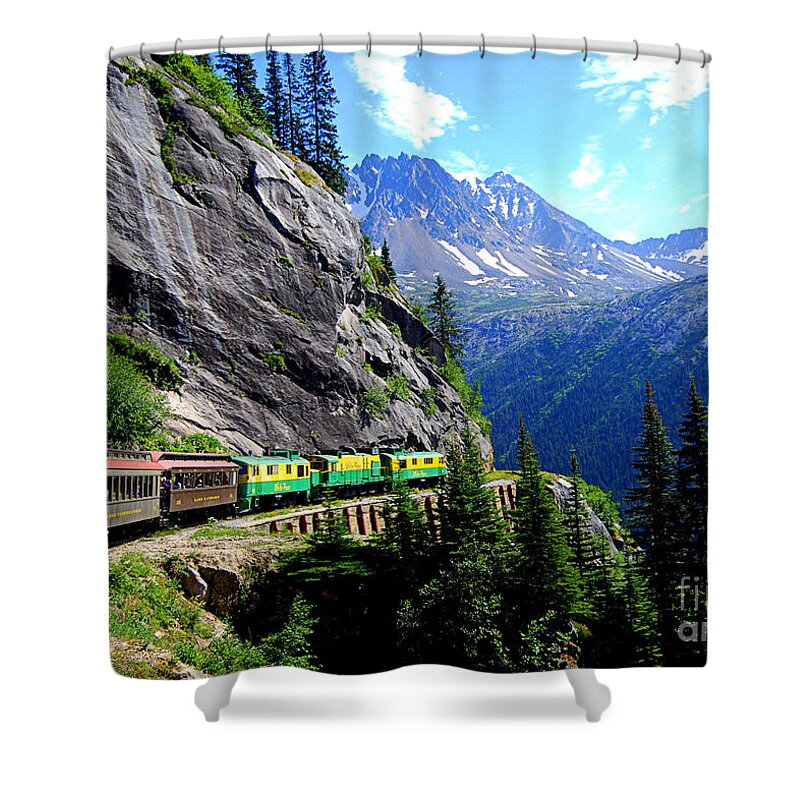 The White Pass & Yukon Route Railway Shower Curtain featuring the photograph White Pass and Yukon Route Railway in Canada by Catherine Sherman
