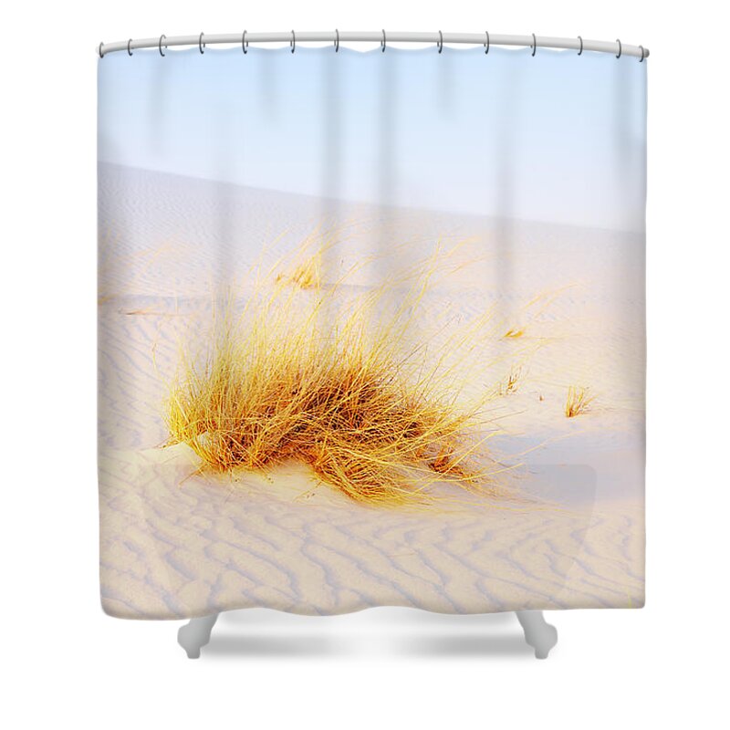 White Shower Curtain featuring the photograph White Sands by Alexey Stiop