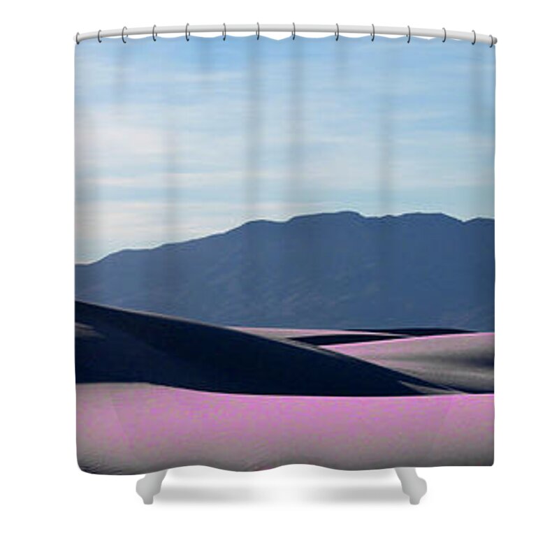 Framed Prints Of The White Sands National Monument Shower Curtain featuring the photograph White Sands Sunset by Jack Pumphrey